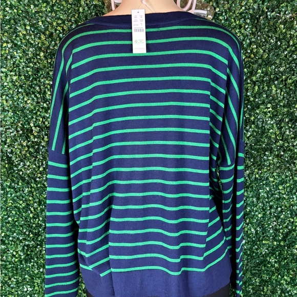 J Crew Striped Drop-Shoulder Pullover 100% Merino Wool Size S - Picture 7 of 12
